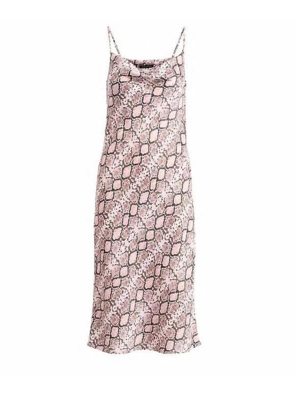 NWT Banana Republic Taupe Snake-Print Midi Slip Dress